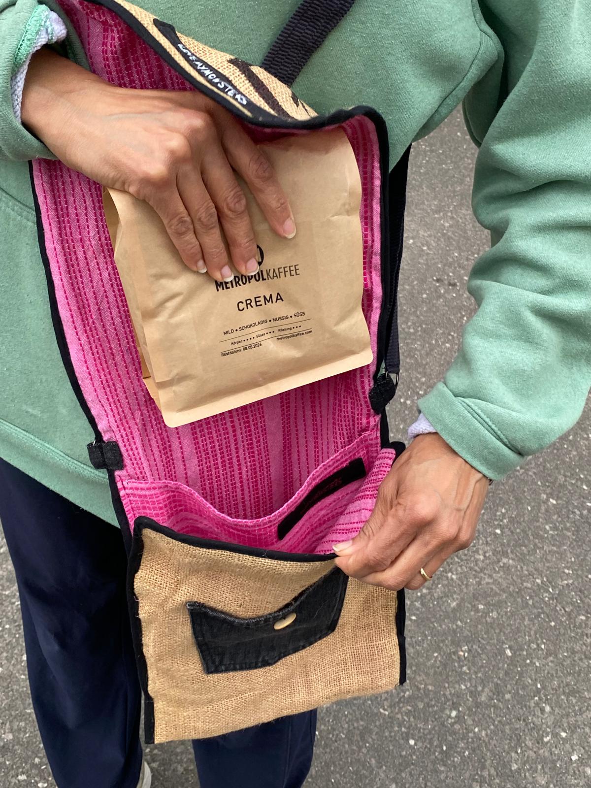 Upcycling Tasche aus Kaffeesäcken – handgemacht | I LOVE MY MONSTERS